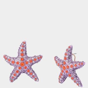 Betsey Johnson Mermaid Jewels Starfish Studs Purple NWT
